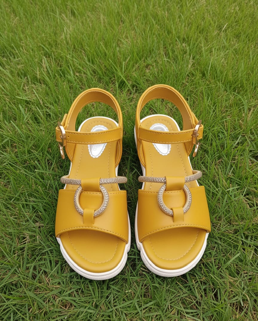 Pure Bliss Gold-Buckle Sandals