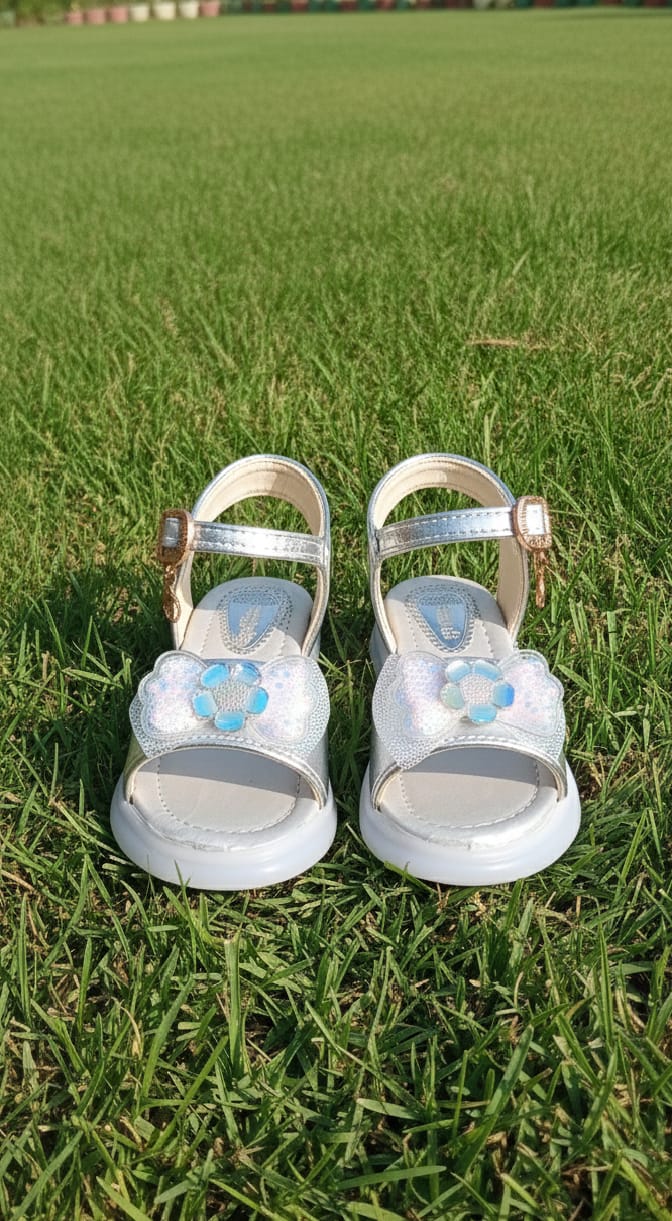 Starlight Bloom Silver Sandals